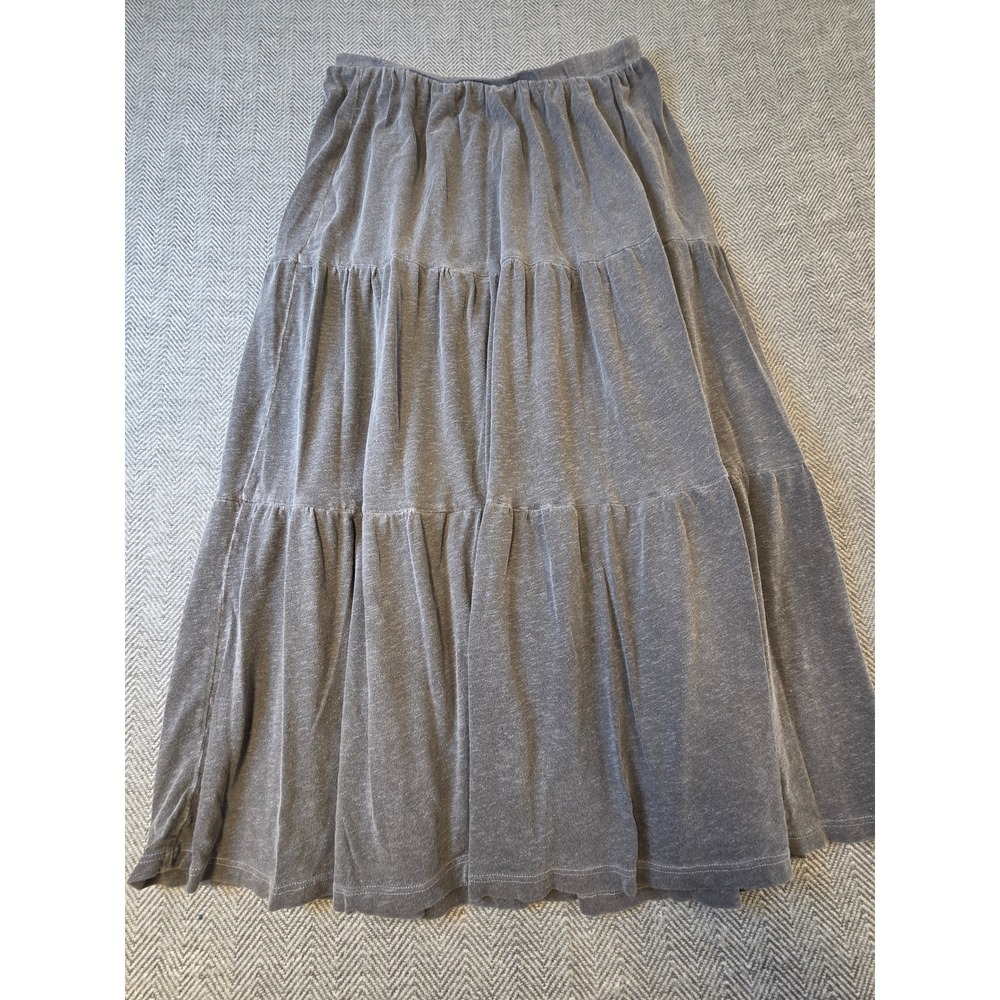 Sundry For Evereve Maxi Skirt Womens 2 Gray Tiered Elastic Waist Pull On Outdoor